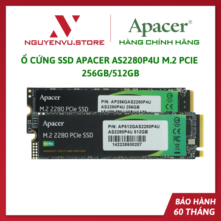 Ổ cứng SSD Apacer AS2280P4U 256GB 512GB M.2 PCIe Gen3 x4 - Hàng Chính Hãng