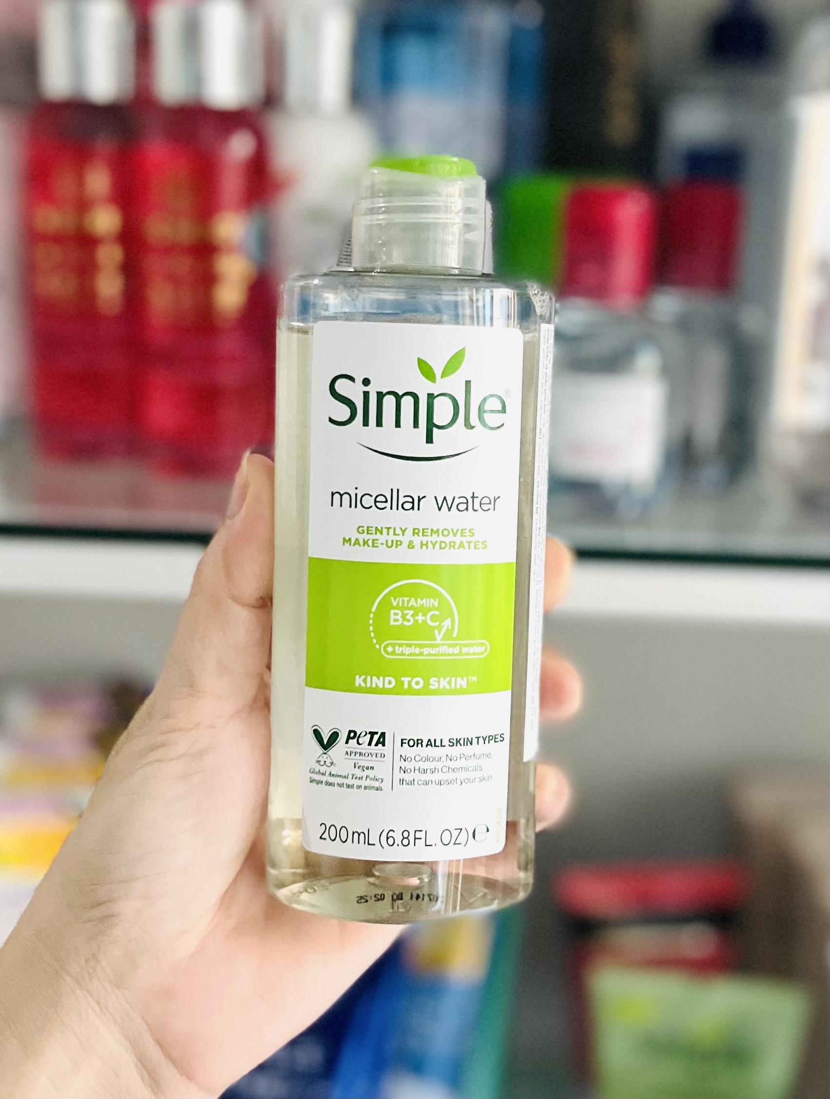 [HCM] Nước tẩy trang da nhạy cảm Simple Micellar Cleansing Water 200ml - Sản xuất Ba Lan (POLAND)
