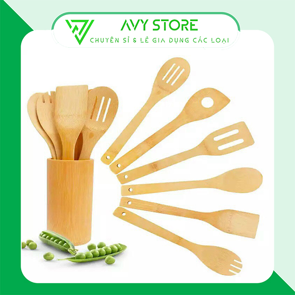 Bộ muôi thìa & xẻng đảo - muôi thìa gỗ tre ép cao cấp - hàng việt nam xuất khẩu