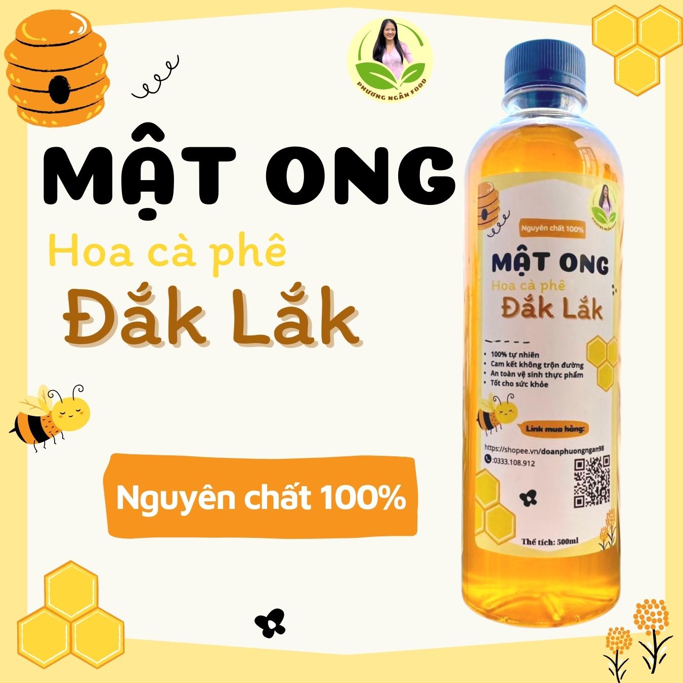 Mật ong Dak Lak hoa cà phê nguyên chất, tự nhiên chai 500ml