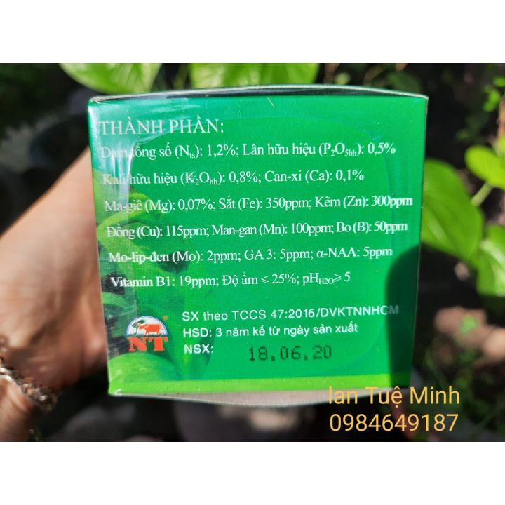Phân bón chậm tan dạng túi lọc hộp 20 túi NT-1602 HK1 cho phong lan, bonsai giai đoạn cây con đến trưởng thành