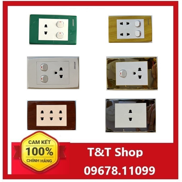 Mặt ổ cắm + công tắc Sanshe âm tường