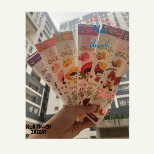 200 gr kẹo thạch trái cây zaizai - loại cây dài mix đủ vị