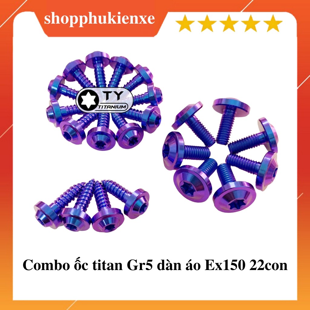 Ốc Titan dàn áo Exciter150 22 con GR5 xịn - TY Racing