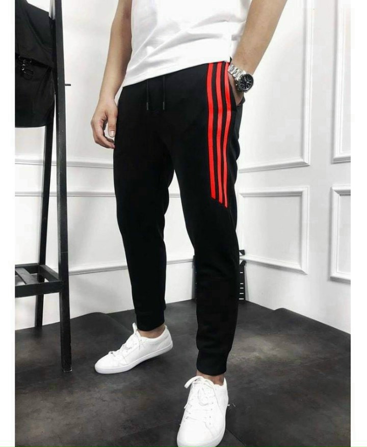 Quần jogger nỉ 3 sọc lửng phối màu cực đẹp dưới 70kg