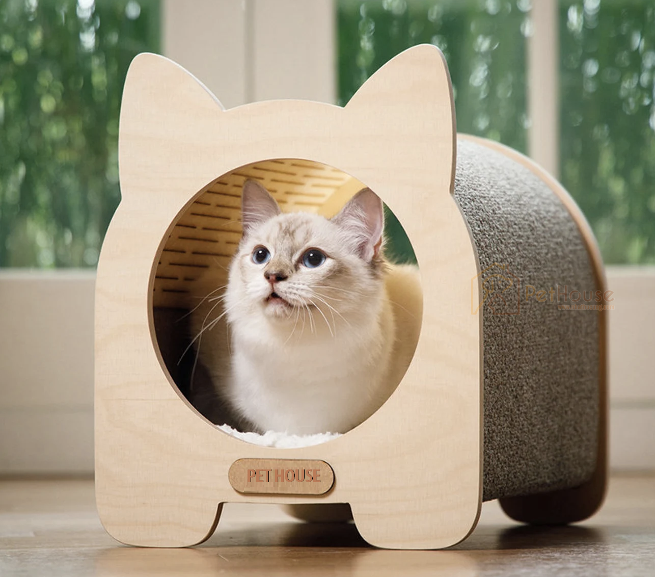 Nhà vòm cho mèo có cào móng, kiểu dáng dễ thương, siêu cute