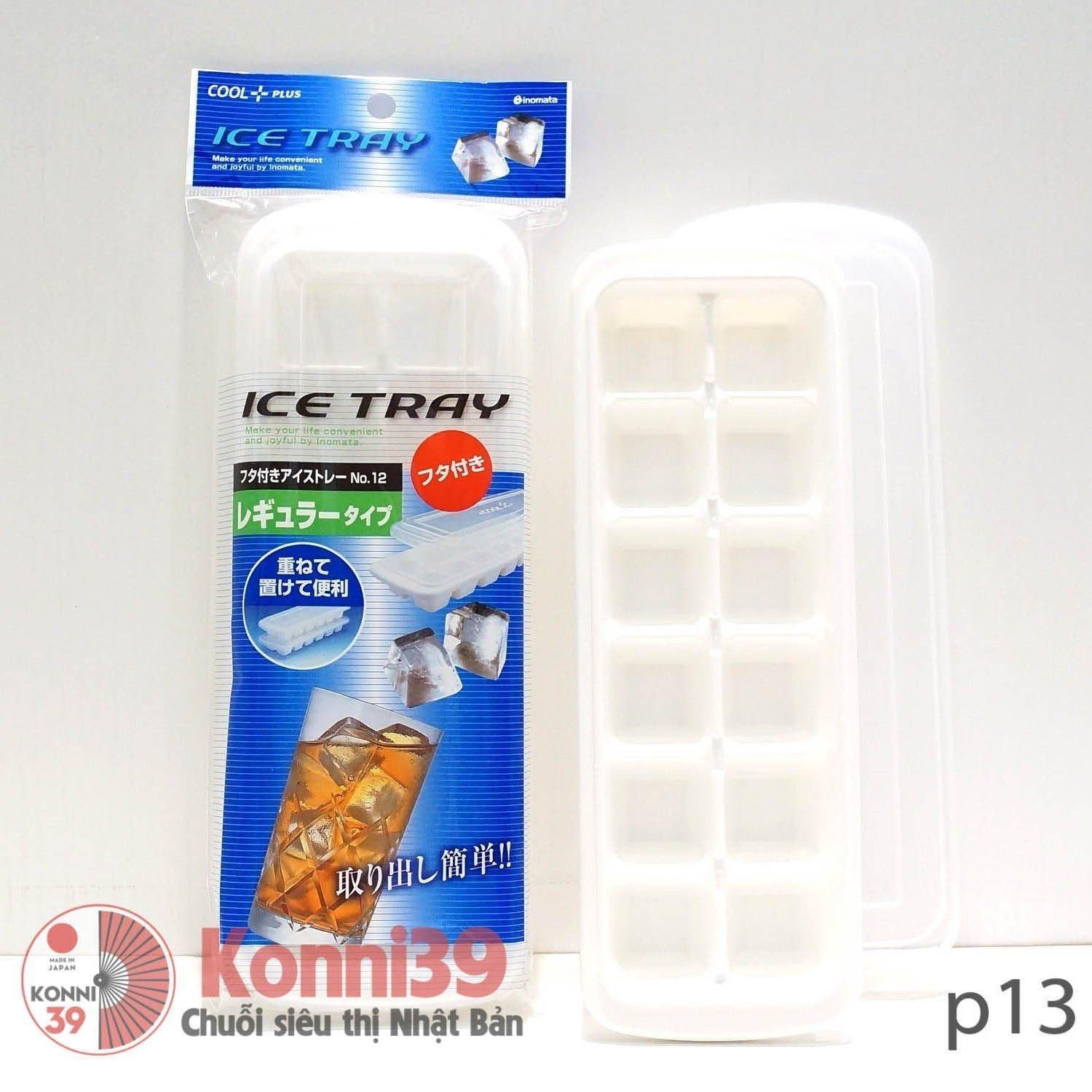 [HCM]KHAY LÀM ĐÁ 12 VIÊN ( CÓ NẮP ĐẬY) INOMATA - HÀNG NỘI ĐỊA NHẬT mỗi khuôn làm được 12 viên đá khay có nắp đậy giúp chồng các khay lên nhau không bị đổ nhựa cao cấp an toàn cho người sử dụng.