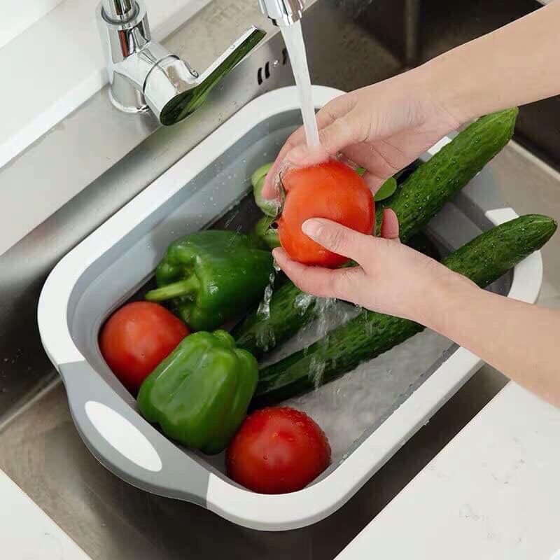 Chậu kèm thớt gấp gọn thông minh
