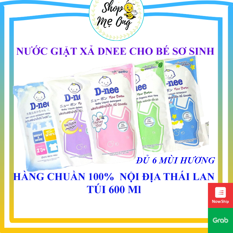 Nước giặt Dnee cho bé sơ sinh (Túi 600Ml) - Hàng Nội Địa Thái Lan - An Toàn Cho Bé
