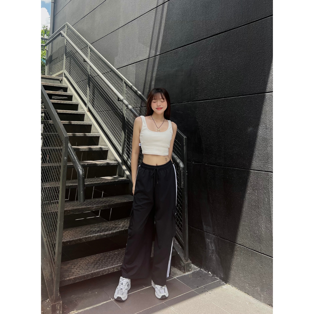 Quần Túi Hộp Ống Rộng CARGO Chất Cotton Nam Nữ Unisex - Quần túi hộp ,cargo pant ,quần rano dây rút nữ