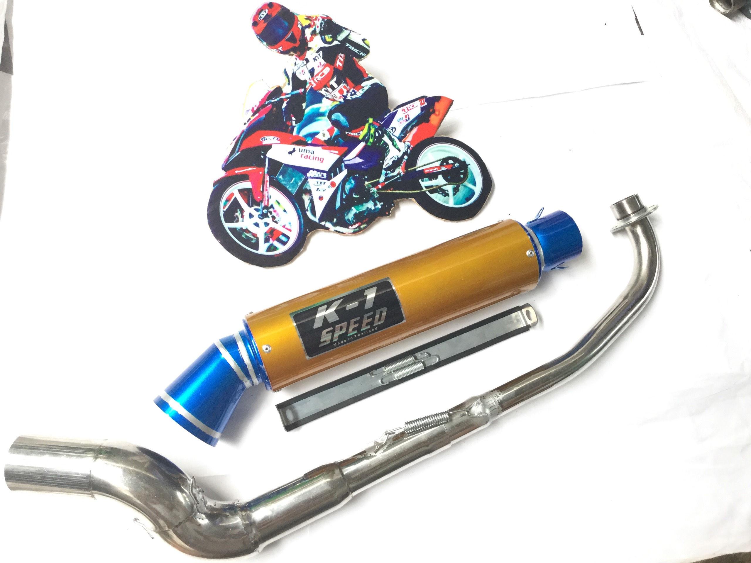 Pô K1 vip vàng - Cổ Cong 2 Khúc Đá Wave 50 100 - Dream + Cúp + Xe 50 100 CC