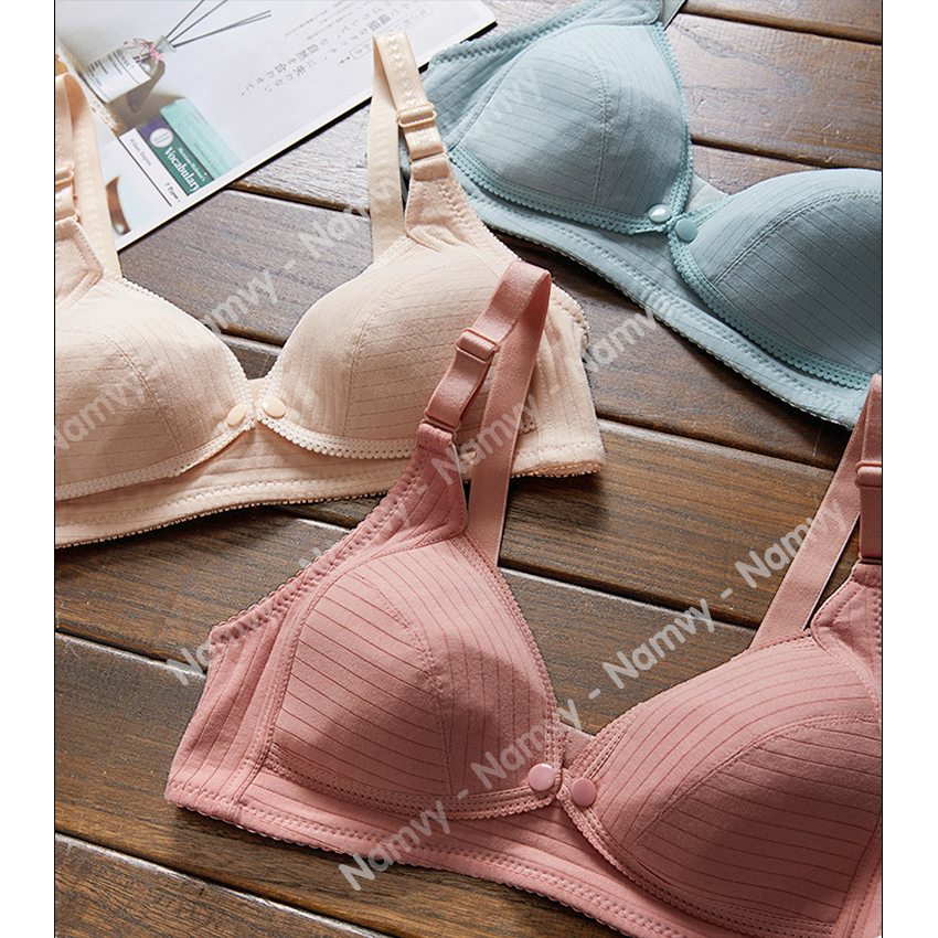 Áo lót bầu cho con bú cotton không gọng không đệm mút