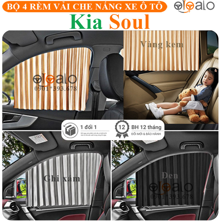 Rèm che chắn nắng cửa kính xe ô tô Kia Soul vải lụa gắn nam châm keo 3M CAO CẤP - OTOALO