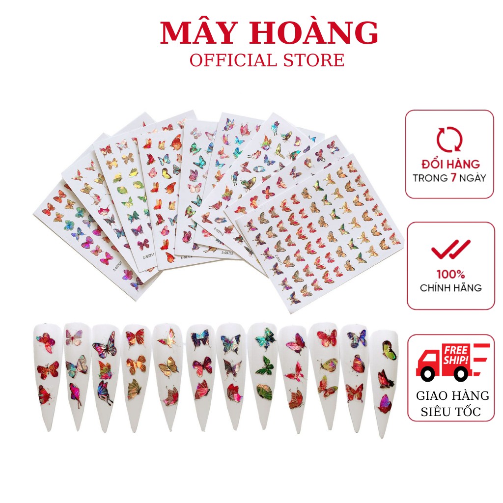 Sticker hoa bướm dán móng 21 đến 40