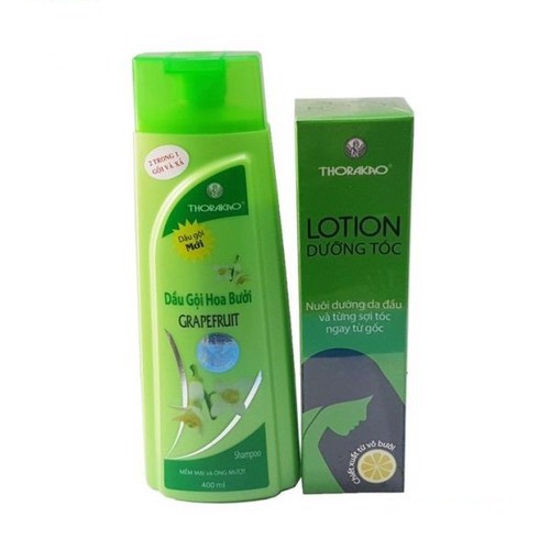 Lotion dưỡng tóc 150ml và dầu gội hoa bưởi 400ml thorakao