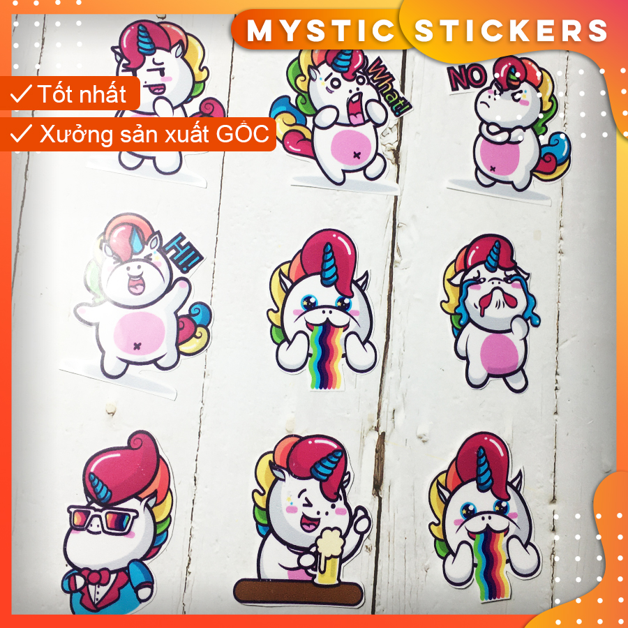 [UNICORN-KỲ LÂN] 9 Sticker chống nước/Hình dán/Decal trang trí,dán xe laptop mũ bảo hiểm vali...