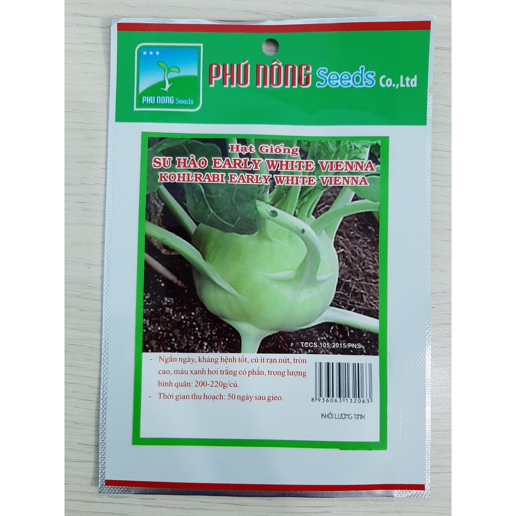 Hạt giống Su hào - Gói 2g - Hạt giống Thương hiệu phú nông - giống cây ăn trái, rau, củ, quả, mầm hạt các loại