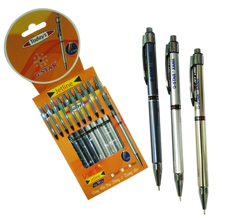Hộp 10 Cây Viết Bi Bấm Gstar Jetline Ngòi 0.5mm Cao Cấp