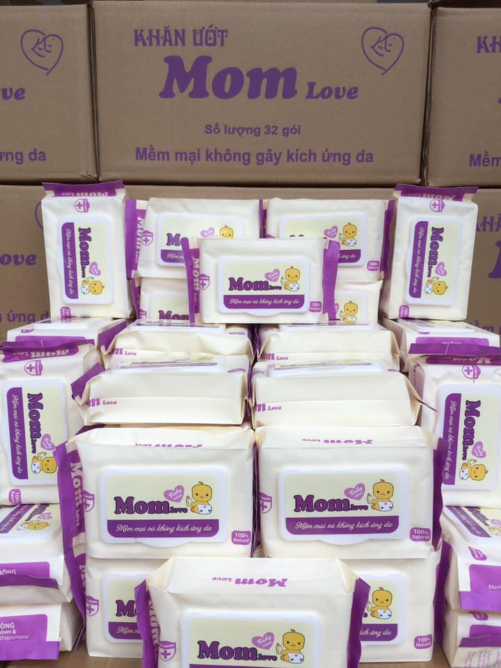 Set 3 gói khăn ướt không mùi mom love