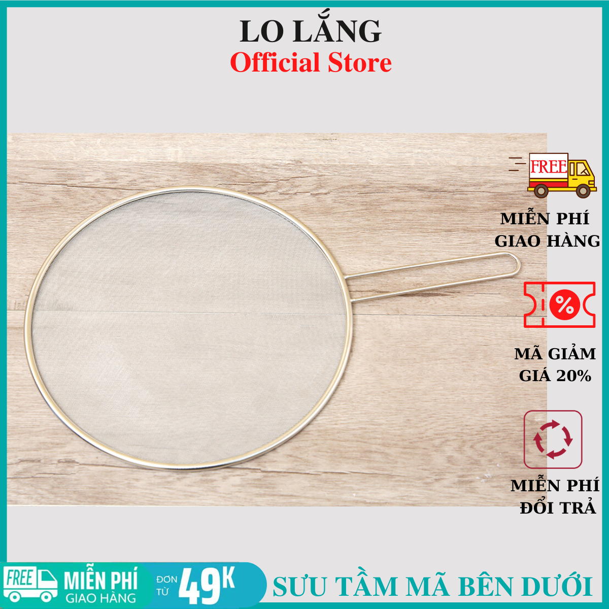Nắp lưới đậy chảo chống văng dầu mỡ inox có tay cầm loại lớn cao cấp nhà nào cũng cần - Gia dụng bếp