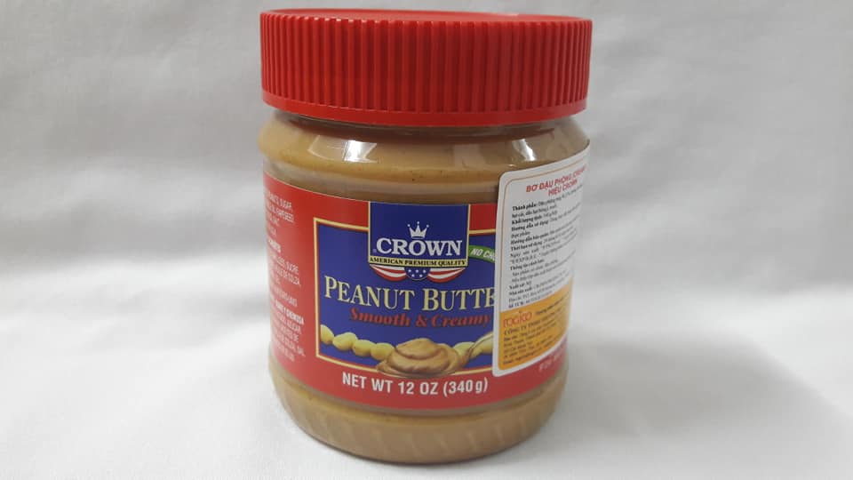 [HCM]Bơ đậu phộng loại nhuyễn - Crown - Mỹ (340g)