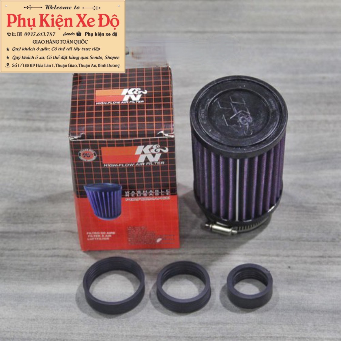 Pô e trụ KN gắn các loại bình xăng