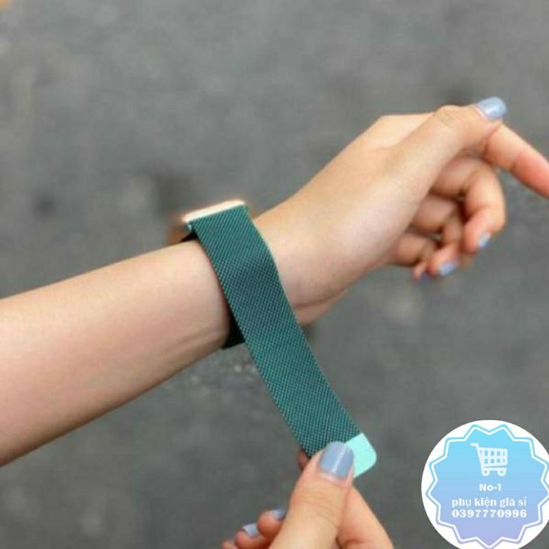 🌘 Xanh bóng đêm - Midnight green 🌘 Dây Mesh Apple Watch chính hãng thép không rỉ đồng hồ size 38 40 42 44 mm