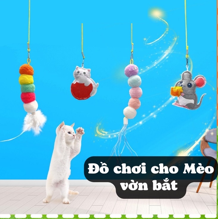 Đồ chơi dây treo gắn tường dành cho chó mèo/ đồ chơi treo tường/ đồ chơi đuổi bắt