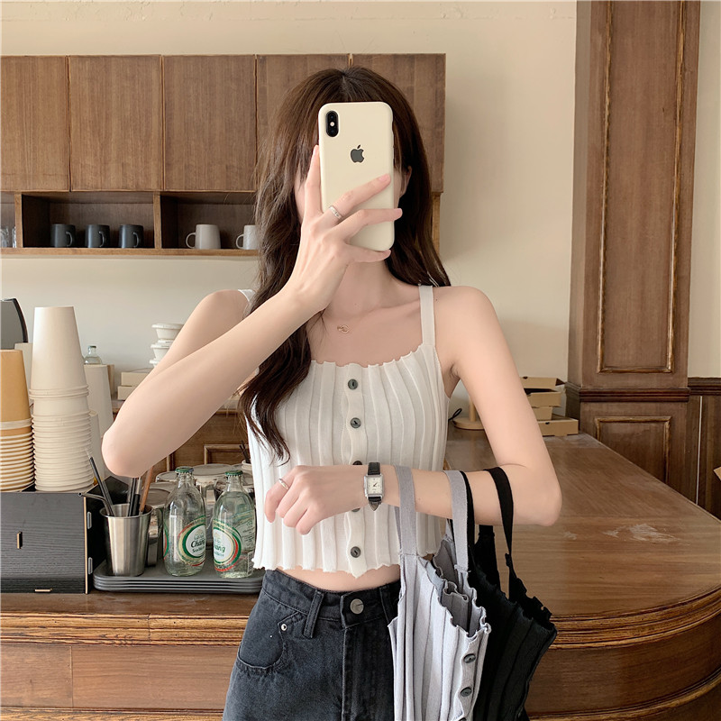 Áo thun hai dây dệt kim sọc