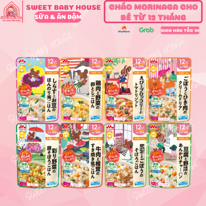 Cháo ăn liền Morinaga nội địa Nhật cho bé ăn dặm từ 12 tháng. Date 6/2023 - Sweet Baby House