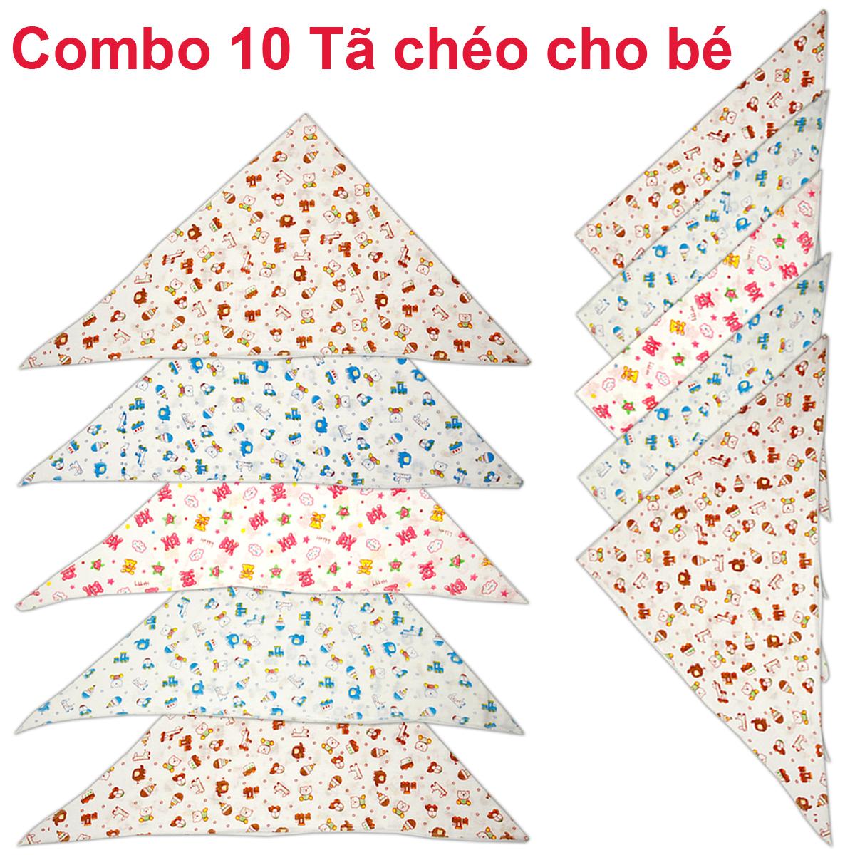 Combo 10 tã chéo cotton an toàn cho bé sơ sinh - đồ cho trẻ sơ sinh. tã chéo sơ sinh - KIBA.shop