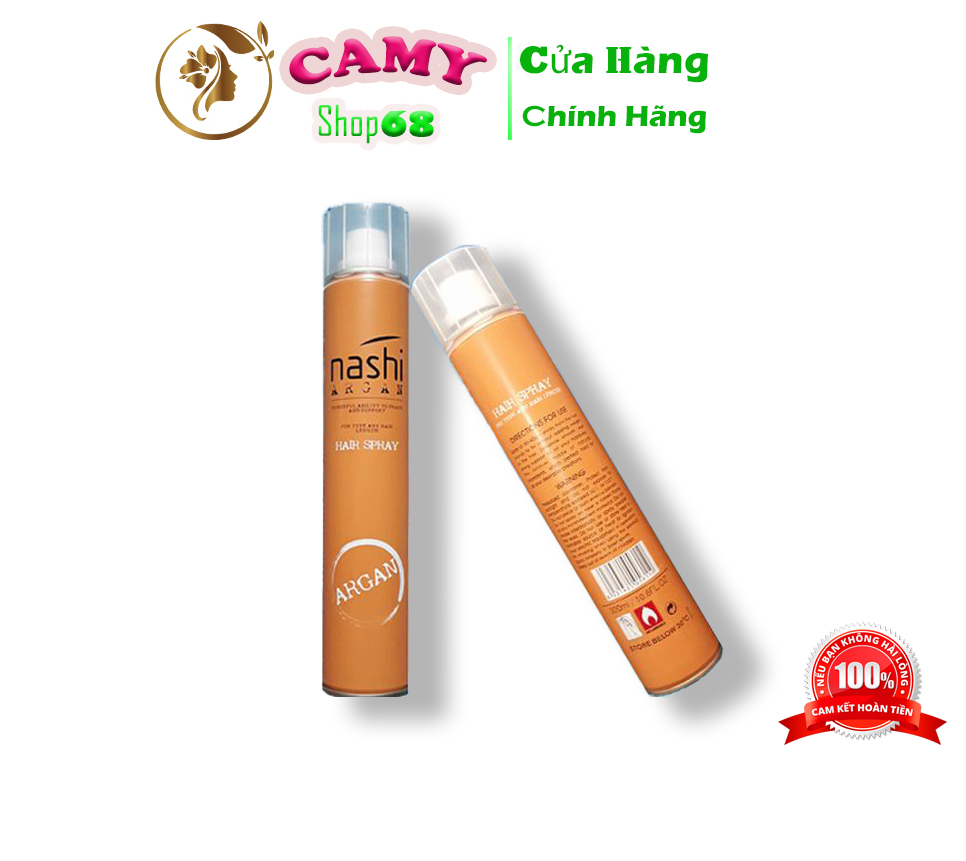 Gôm xịt giữ nếp dưỡng tóc nashi argan 320ml camy shop68
