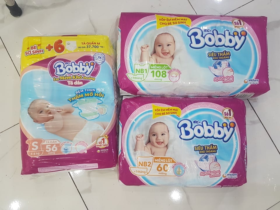 Tã dán bobby sơ sinh newborn1 / newborn2 / s56 siêu thấm