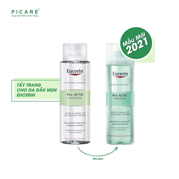 [GIẢM 20K ĐƠN 399K] Eucerin Nước Tẩy Trang Cho Da Mụn ProAcne & Make Up Cleansing Water 200ml (1)