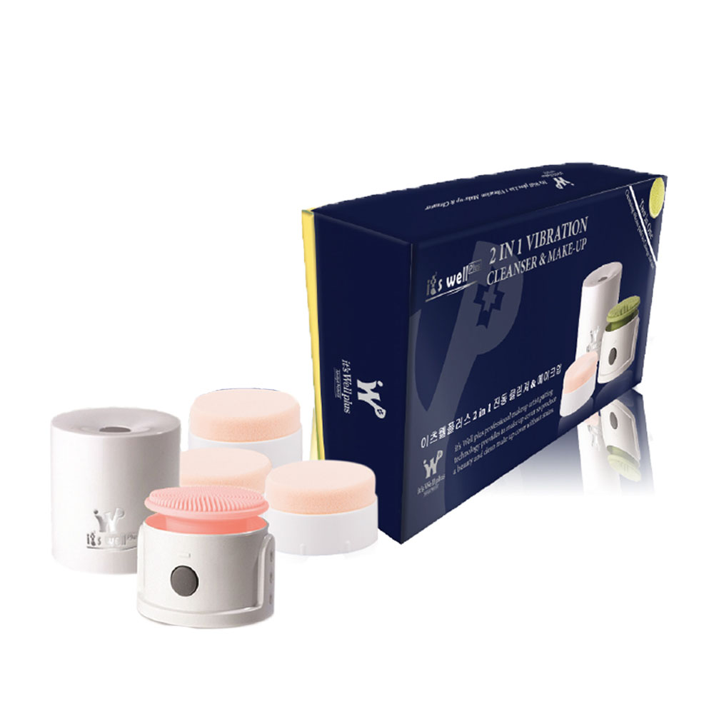 Máy massage rửa mặt và đánh phấn nền it's well plus 2 in 1