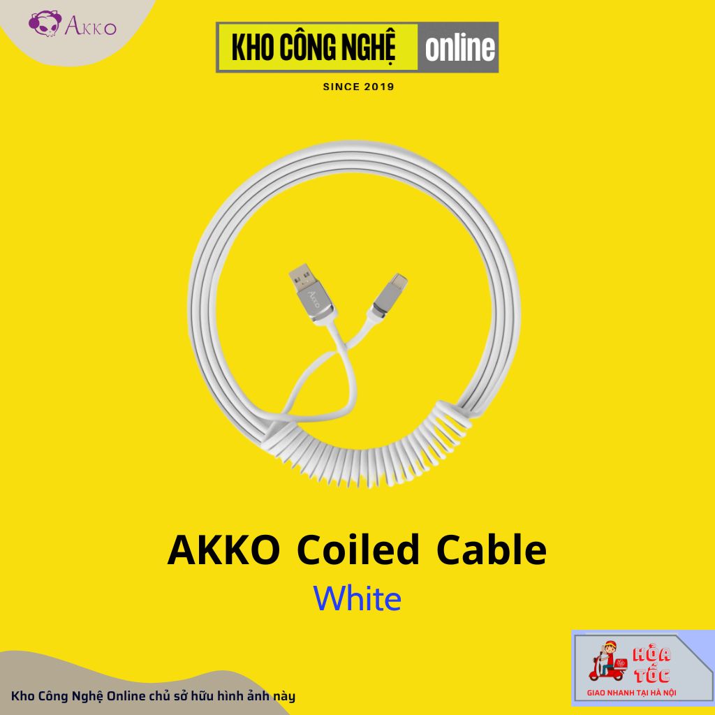 Dây cáp AKKO Coiled Cable (Black / White / Pink / Blue)