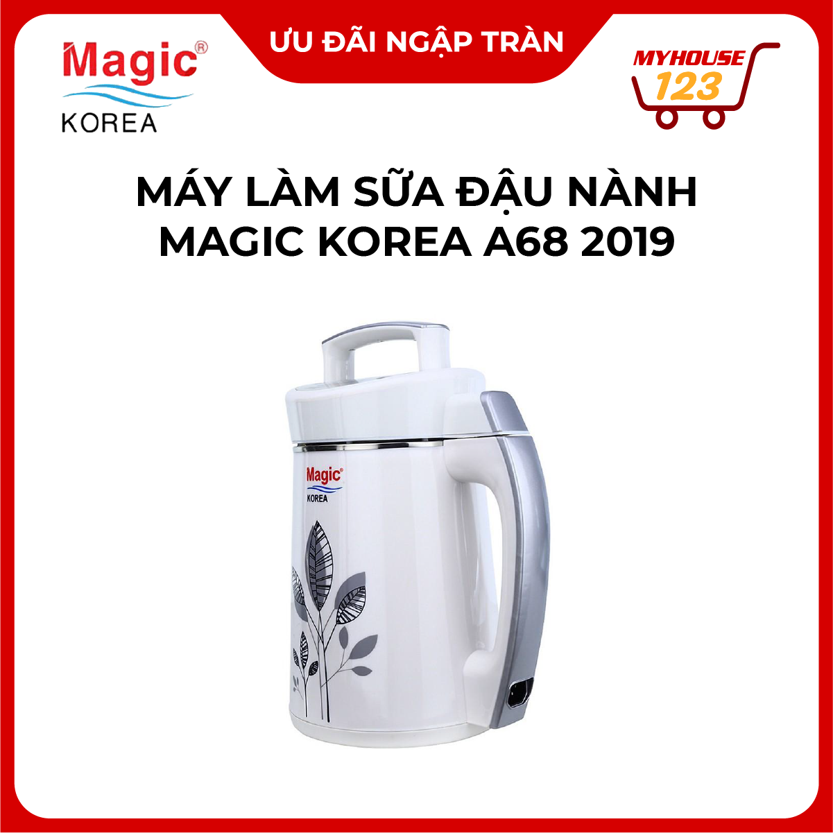 Mới 70-80% máy làm sữa đậu nành các hạt ngũ cốc magic korea a68 dung tích 1.3l công suất 750w hàng chính hãng