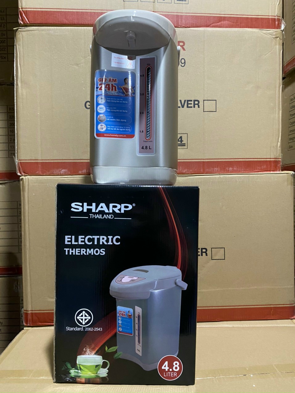 Bình thủy điện sharp 4.8l - hàng xuất thailand