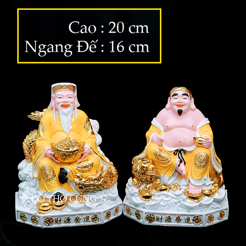 Tượng thần tài - thổ địa long hổ - áo vàng