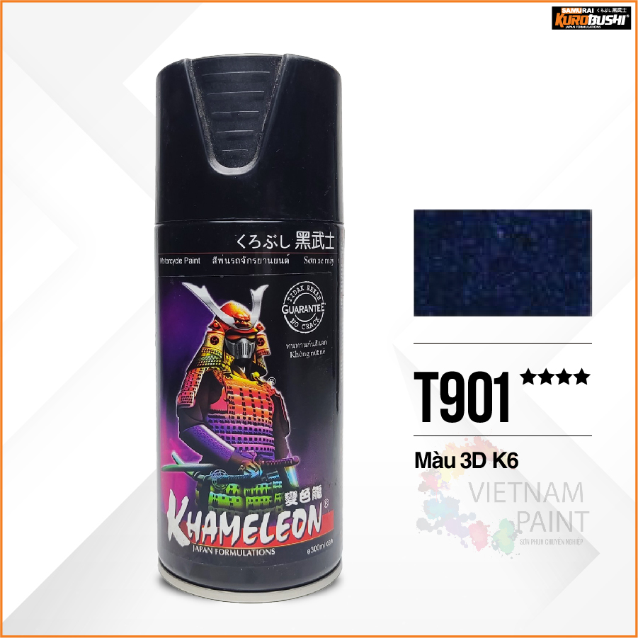 COMBO Sơn Samurai màu 3D T901 gồm 4 chai đủ quy trình độ bền cao chuyên dùng cho xe máy