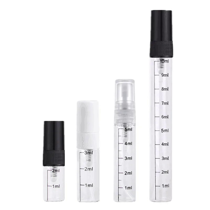 100 cáilốc 2ml 3ml 5ml 10ml quy mô chai thủy tinh phun rỗng Nước hoa du lịch phun mỹ phẩm container mẫu thử nghiệm lọ