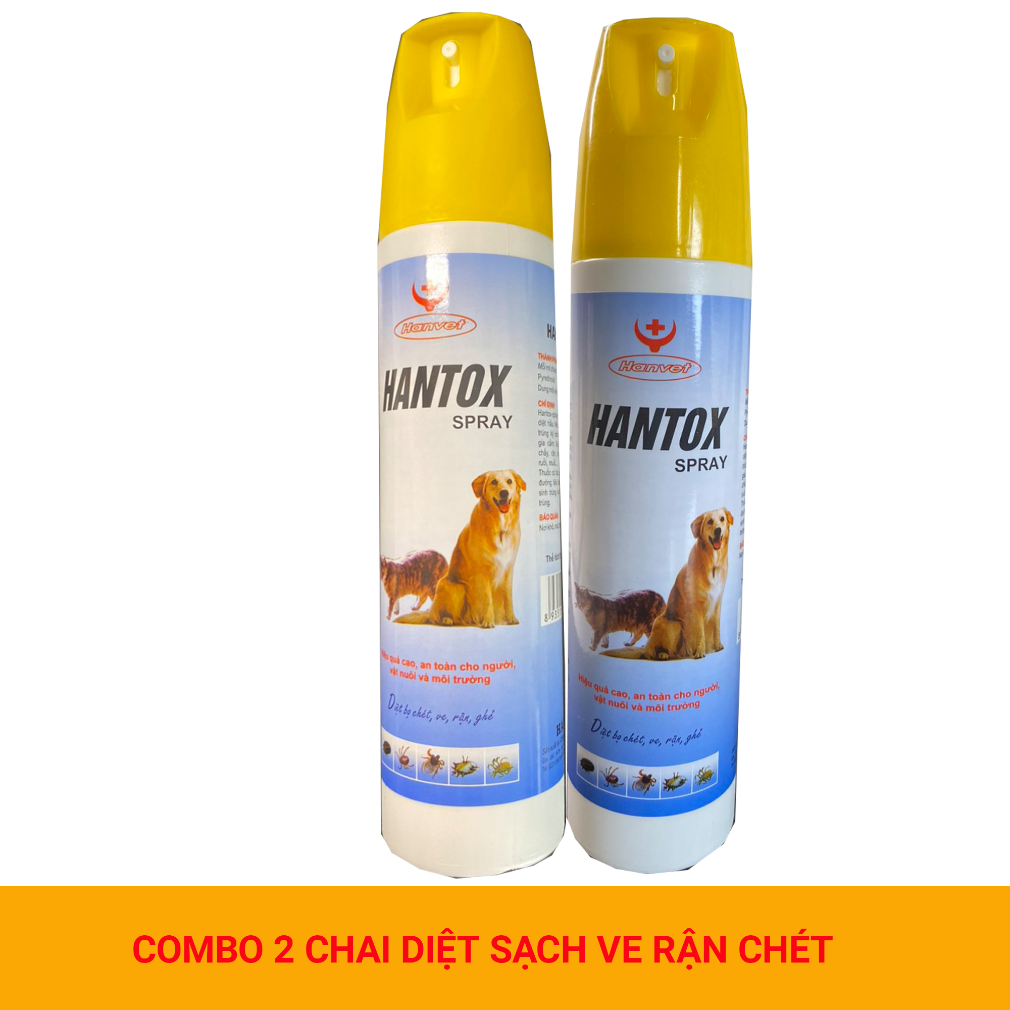 Combo 2 chai Xịt diệt ve bọ chét rận ghẻ cho chó mèo - 300ml/ chai.