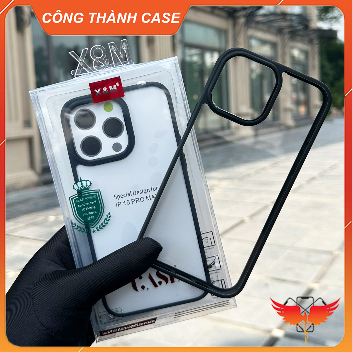 Ốp lưng iPhone trong suốt viền màu chính hãng X&M cho iPhone 11Promax, 12Promax, 13Promax, 14Promax