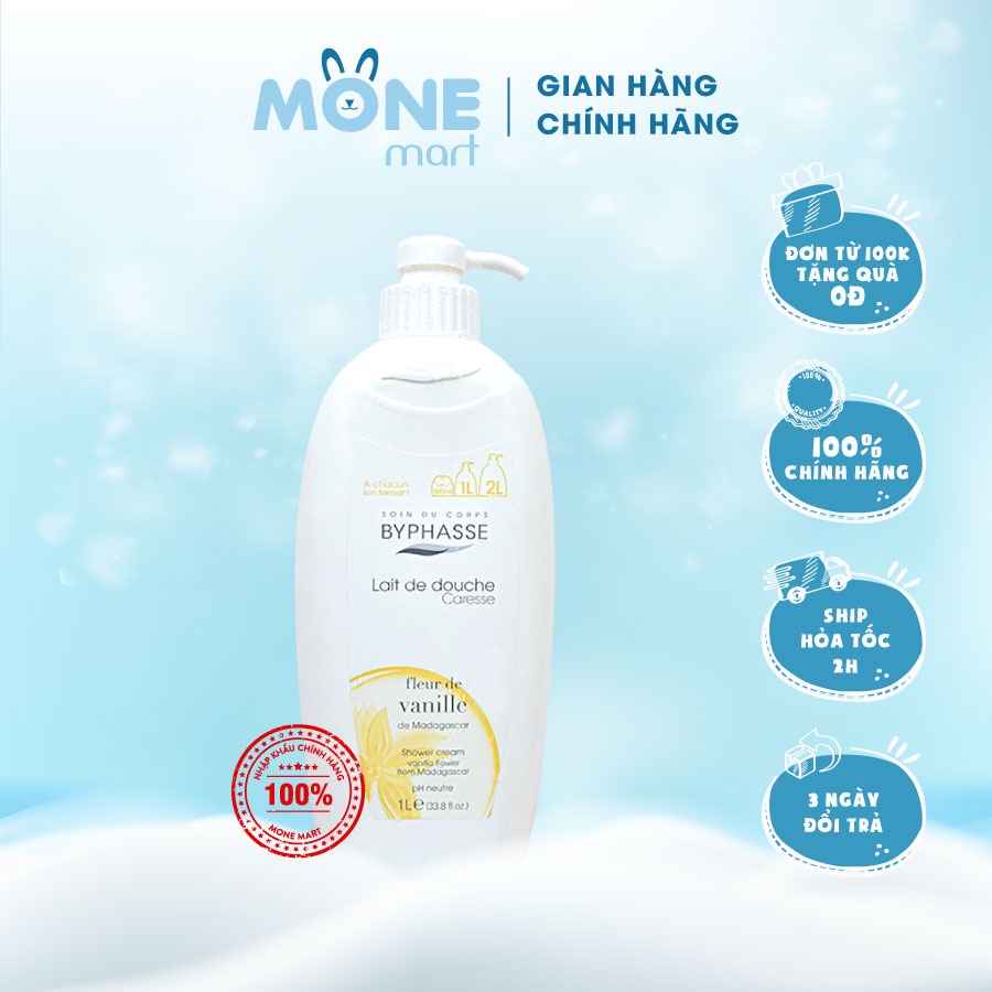 Sữa tắm Byphasse chiết xuất Vanilla 1000ml