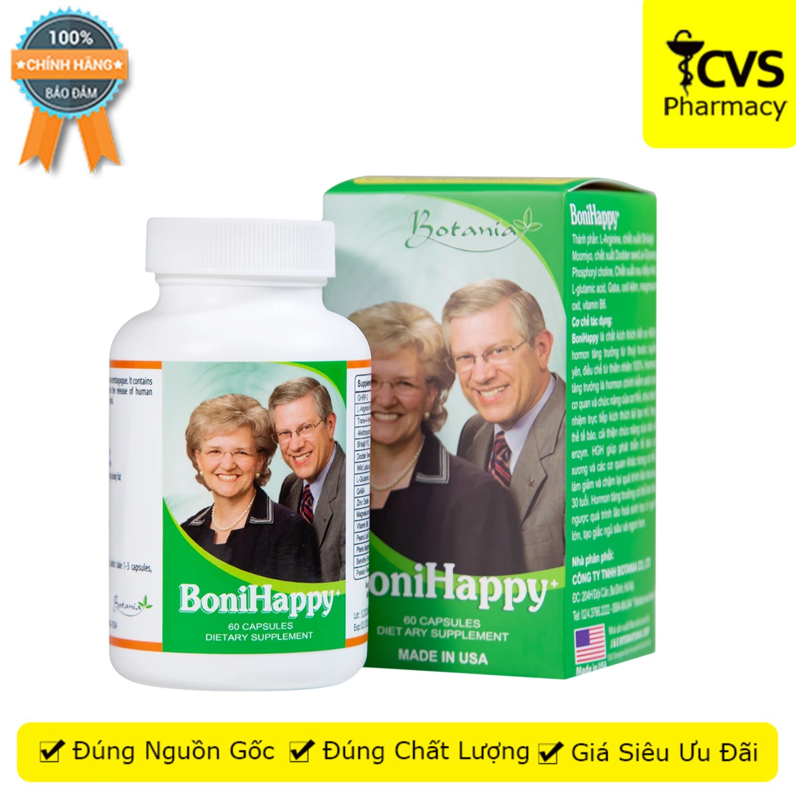 BoniHappy - Dành Cho Người Mất Ngủ Kinh Niên Hộp 60 viên