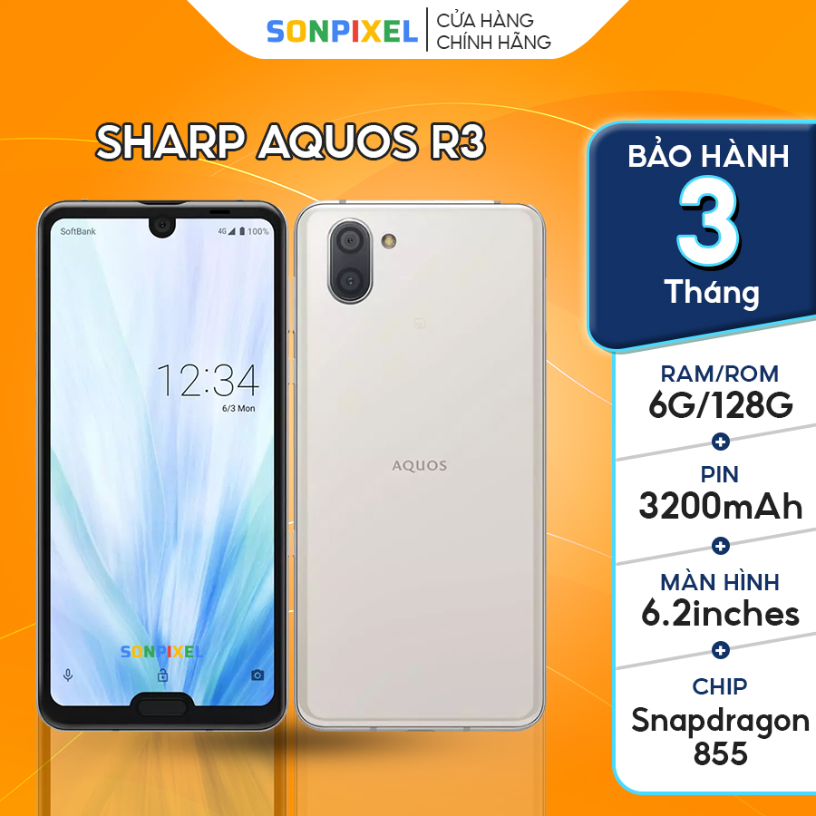 Sharp aquos r3 điện thoại chip snapdragon 855 ram 6gb, bộ nhớ 128gb, màn 2k . chiến mọi loại game. sơn pixel