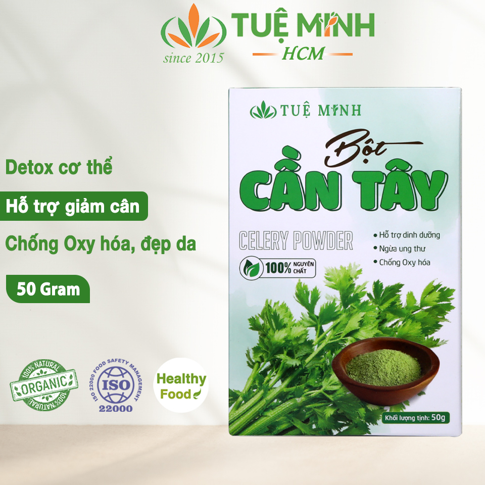 Bột cần tây nguyên chất Tuệ Minh, tinh bột cần tây sấy lạnh Organic giảm cân 50g