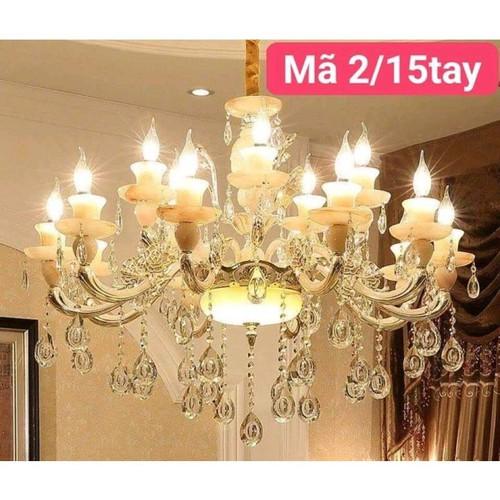 FREE SHIP : Đèn chùm 15 tay chao đá , kèm bóng led