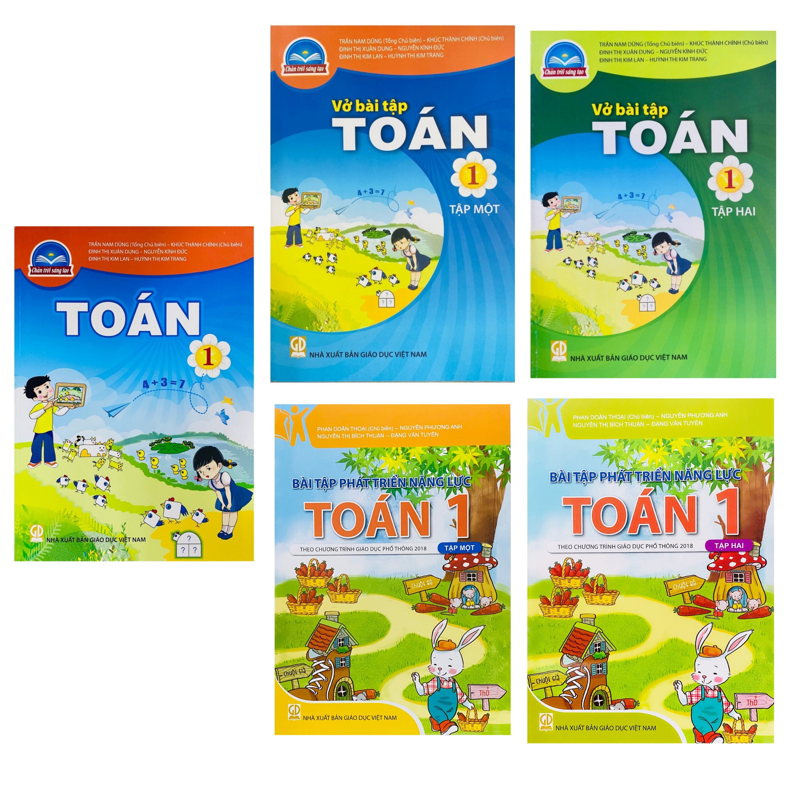 Edubook - combo toán lớp 1 tập 1 + 2 chân trời sáng tạo