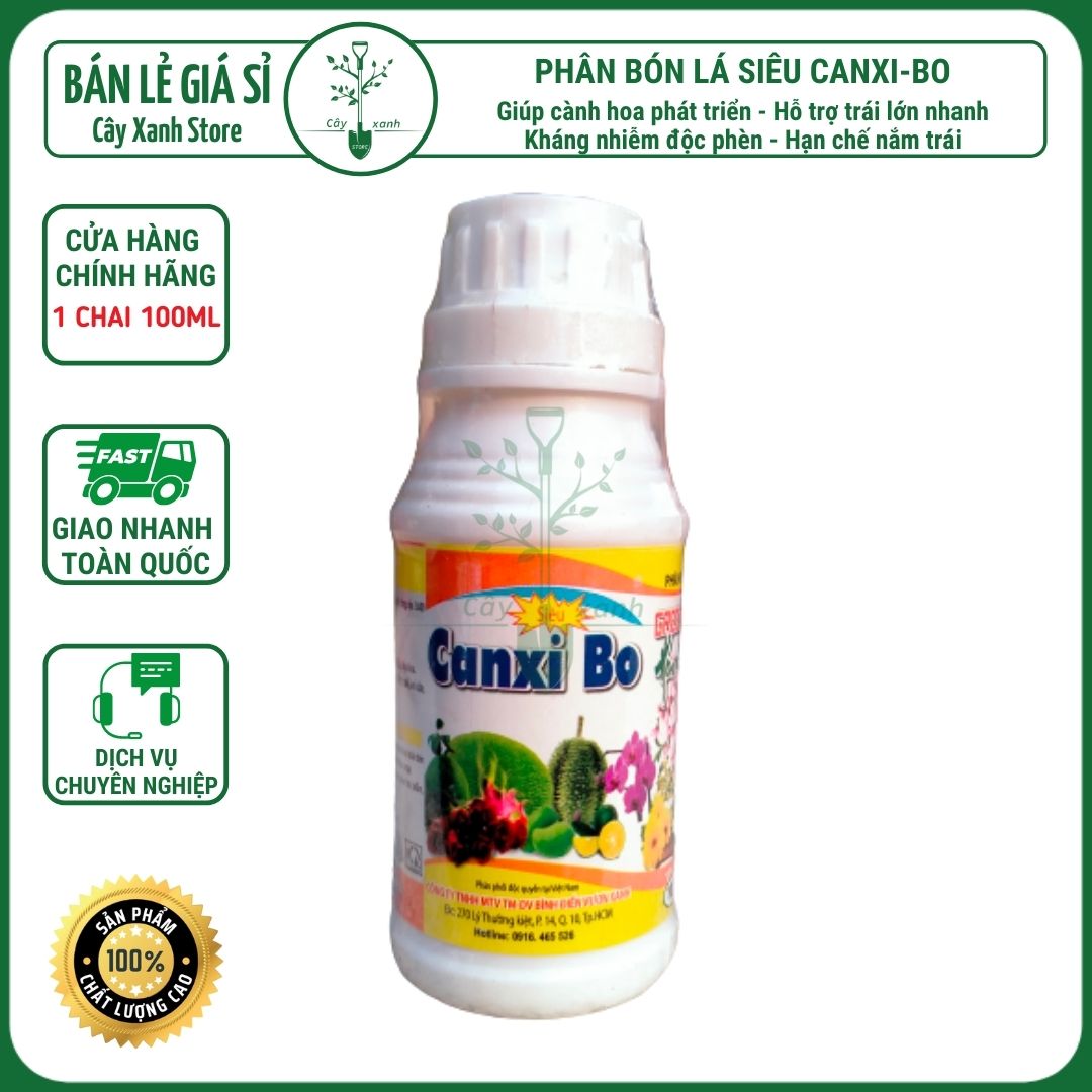 Phân Bón Lá Siêu Canxi - Bo Chai 100ml - Sản phẩm của Bình Điền Vươn Xanh  | Cây Xanh Store Phân Phối Hạt Giống Rau Củ quả, Xơ Dừa Nén, Mùn Dừa Nén, Phân Bón Hữu Cơ Trồng Rau Sạch, Hoa Hồng, Cây Cảnh